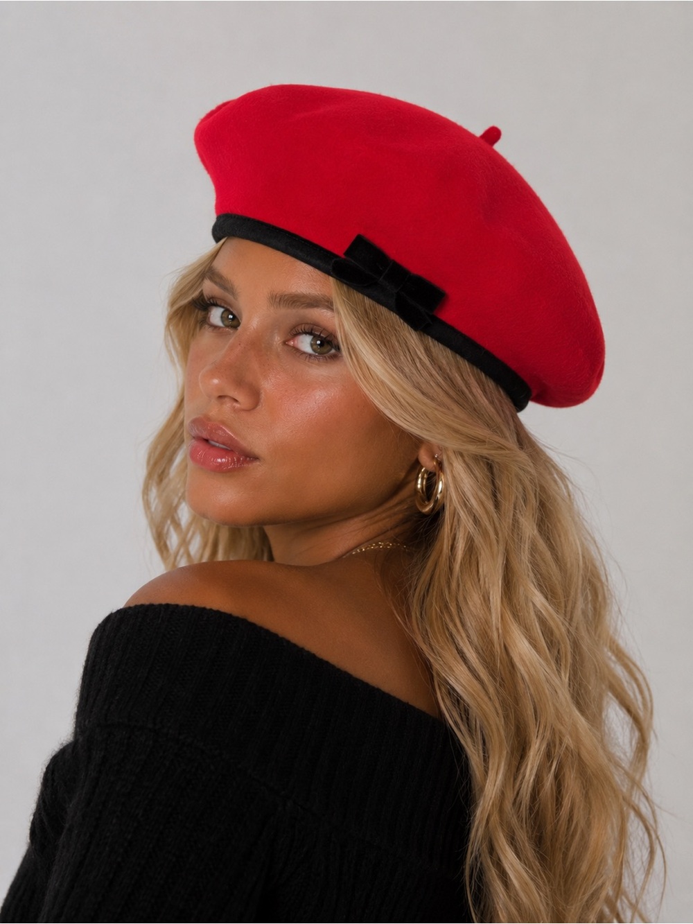 GAP Red Wool Beret Hat Parisian French Chic